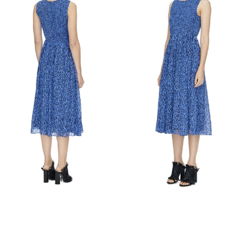 Rebecca Taylor Women’s Silk Ruched Batik Mirage Dress Blue Size 0 - Picture 2 of 11